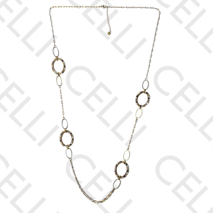 钢制项链（长）- 刻面水晶