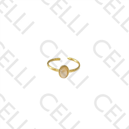 Steel Ring - with natural stone