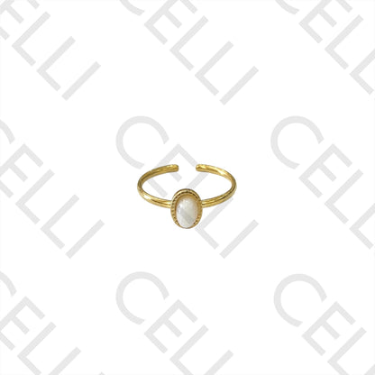 Steel Ring - with natural stone