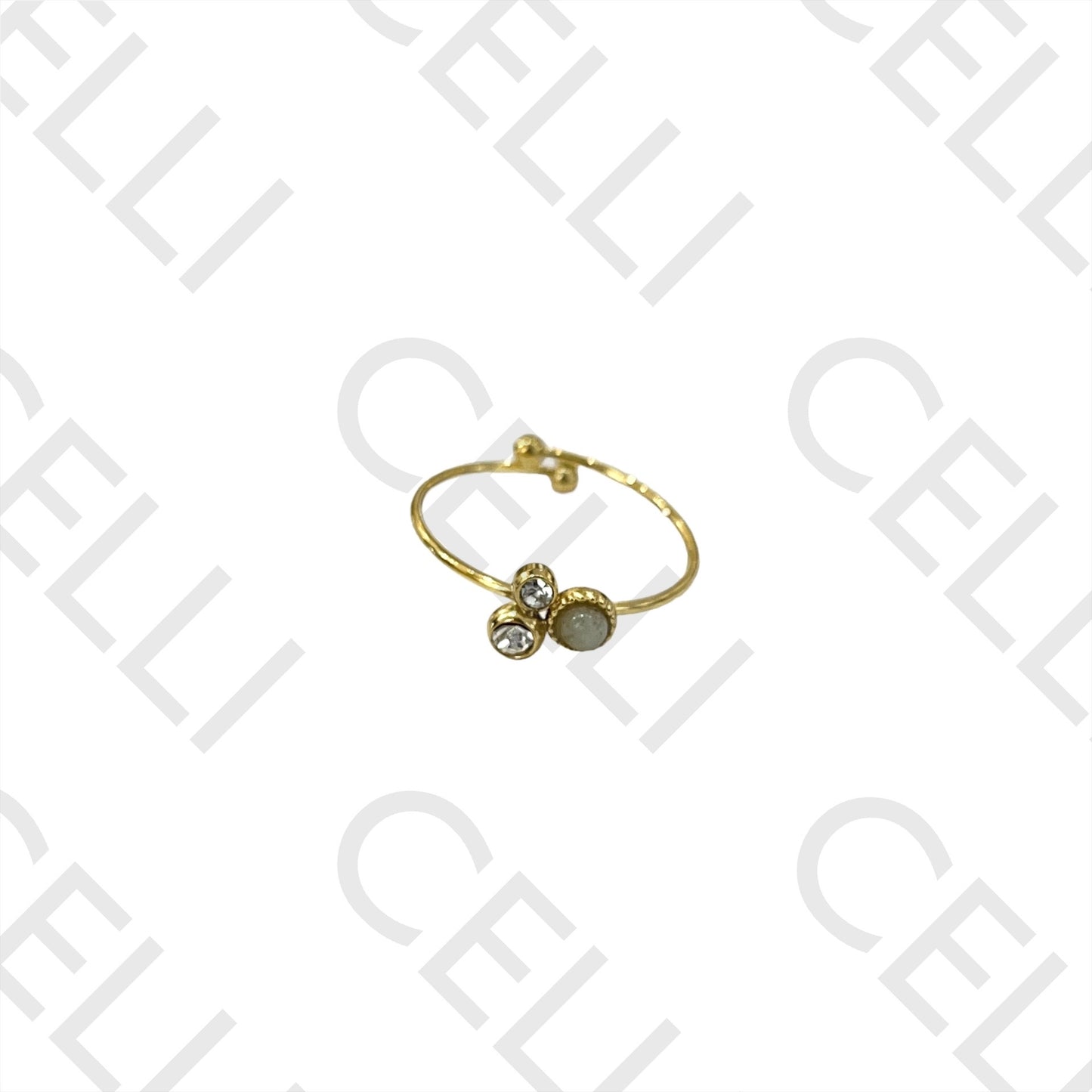 Steel Ring - with natural stone