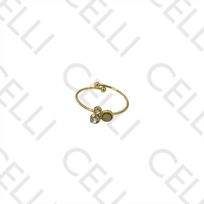 Steel Ring - with natural stone