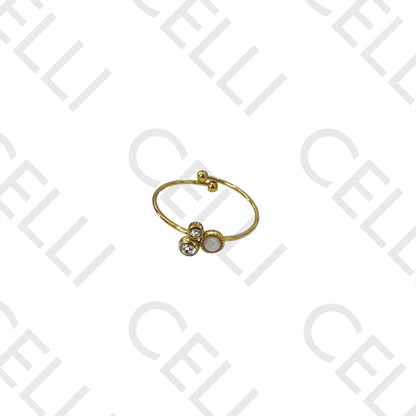 Steel Ring - with natural stone