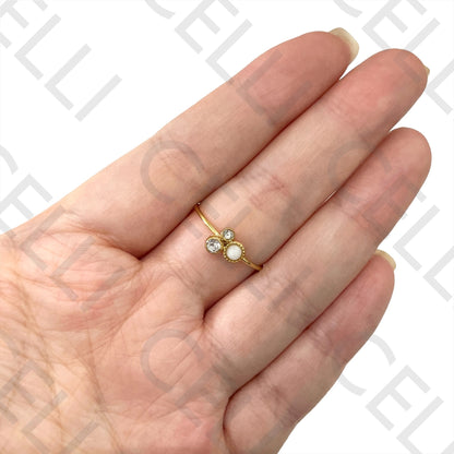 Steel Ring - with natural stone