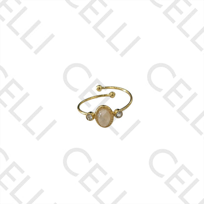 Steel Ring - with natural stone