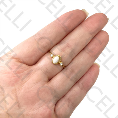 Steel Ring - with natural stone