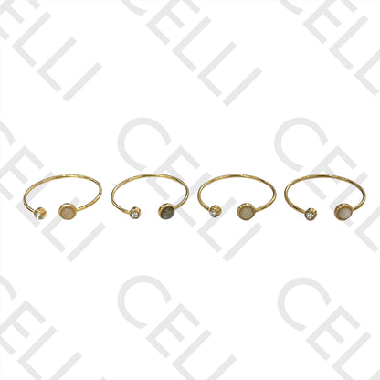 Steel Ring - with natural stone