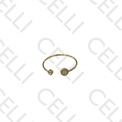 Steel Ring - with natural stone