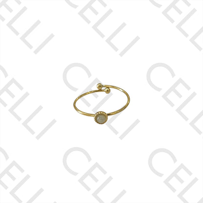 Steel Ring - with natural stone