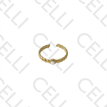 Steel Ring - with natural stone