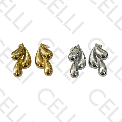 钢制耳环 - 水滴形