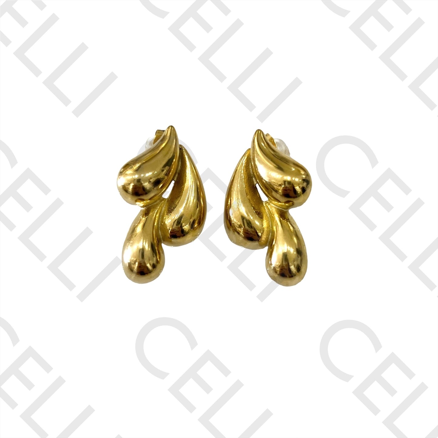 钢制耳环 - 水滴形