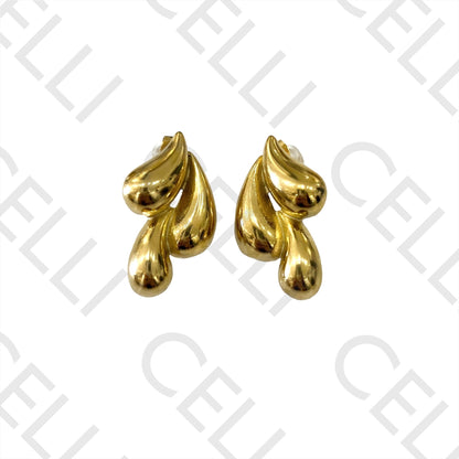 钢制耳环 - 水滴形