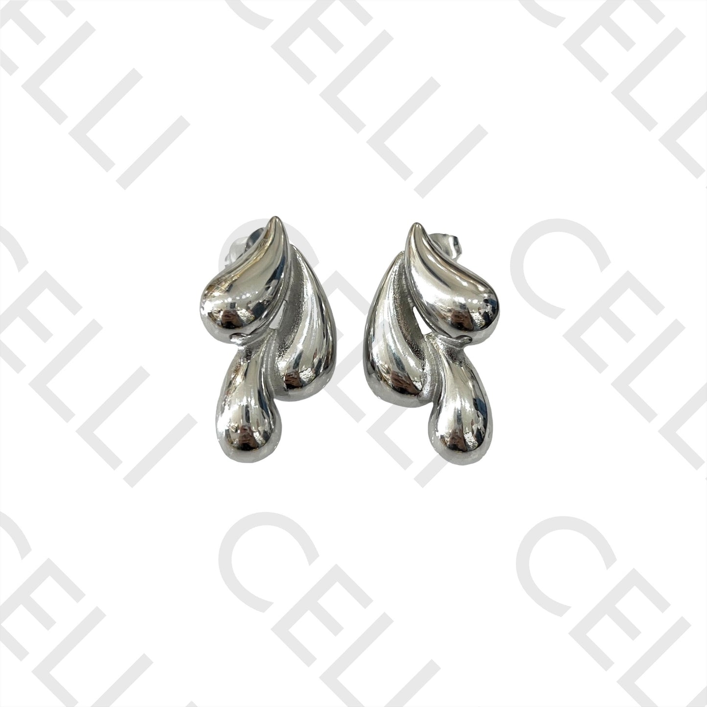 钢制耳环 - 水滴形