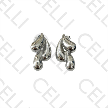 钢制耳环 - 水滴形