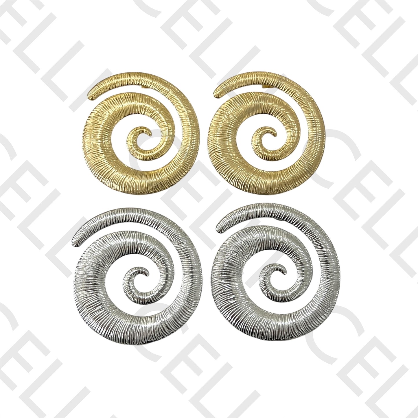 Steel Earring - worked snail