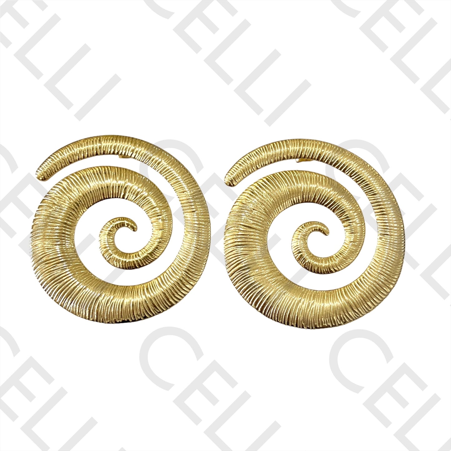 Steel Earring - worked snail