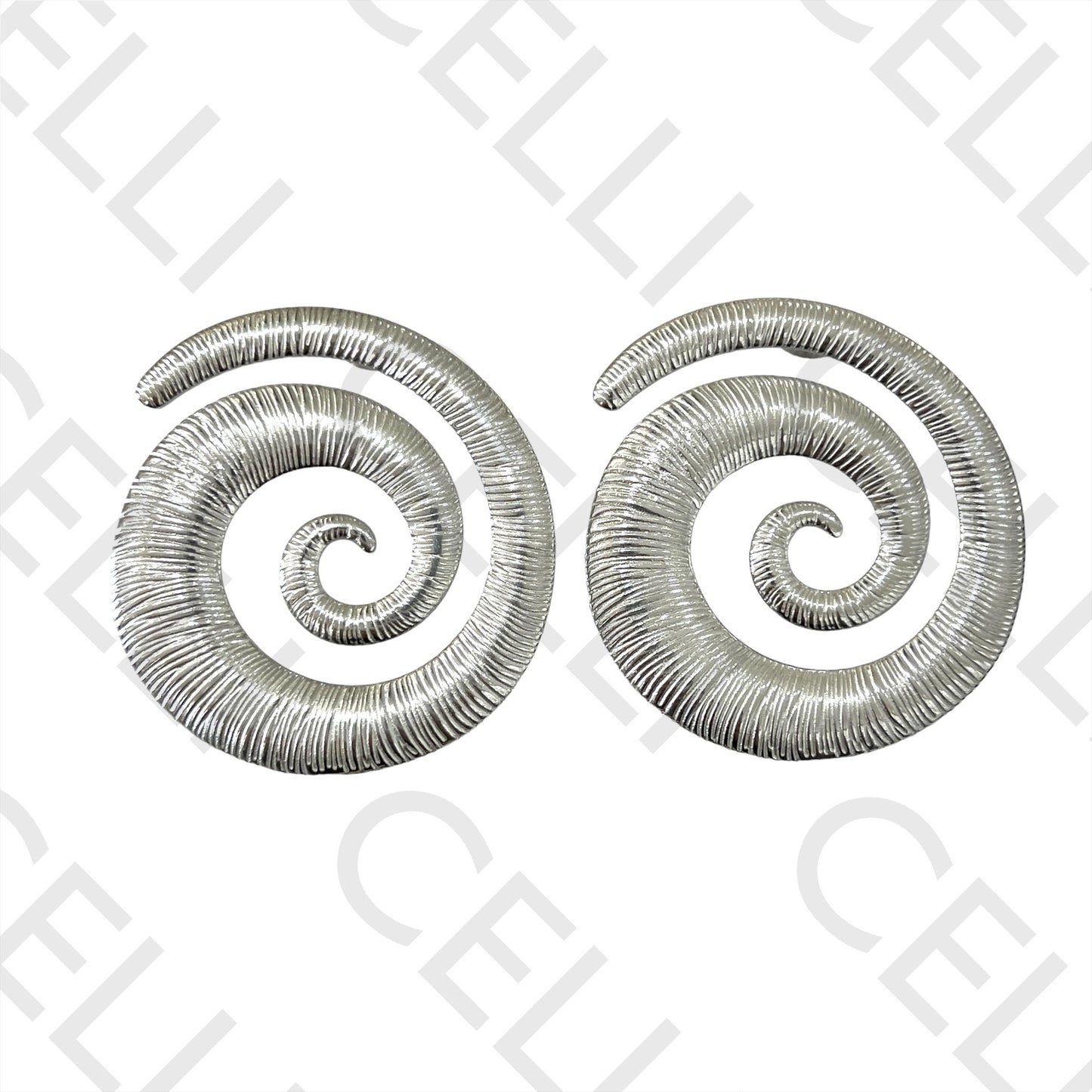 Steel Earring - worked snail
