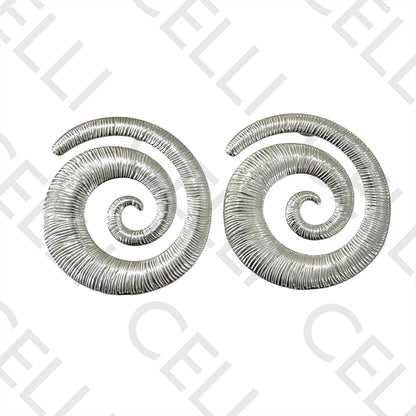 Steel Earring - worked snail