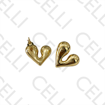 不锈钢耳环 - 心形