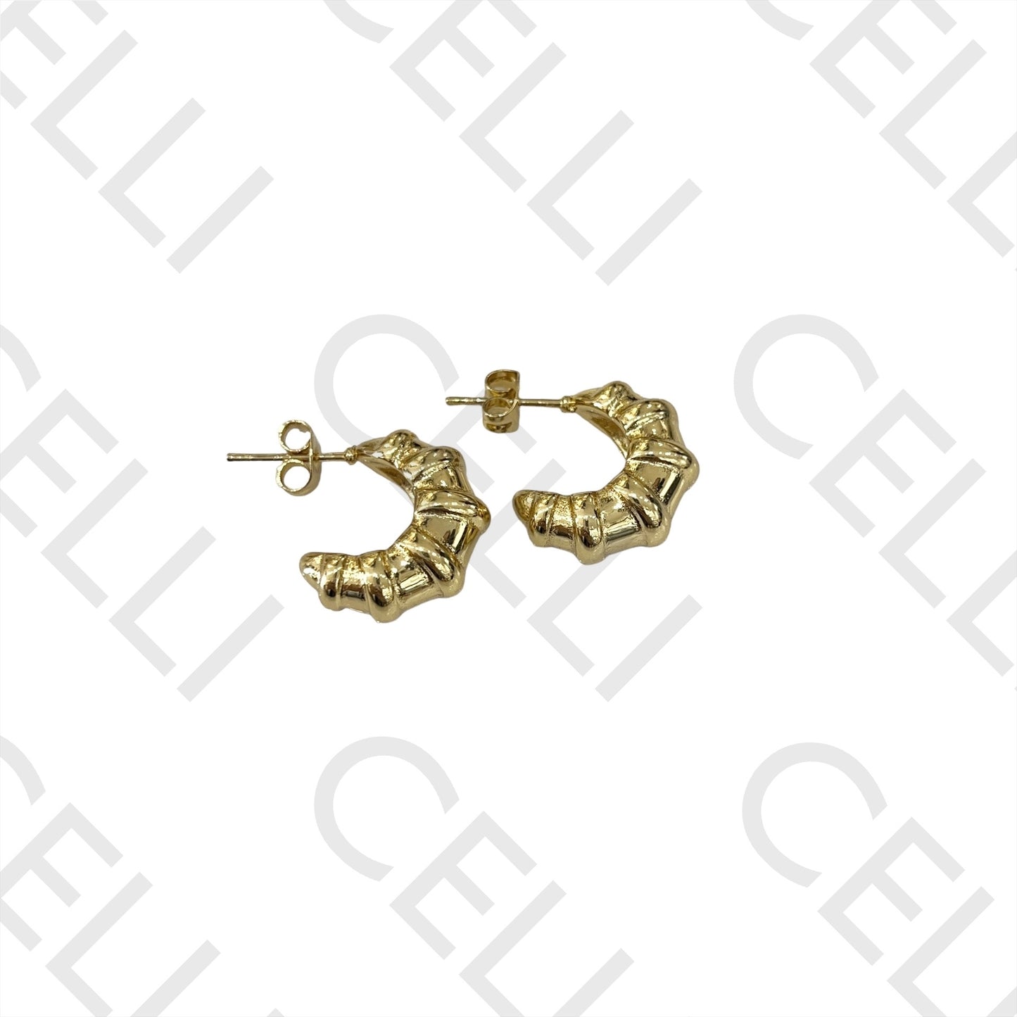 钢制耳环 - 竹节圈