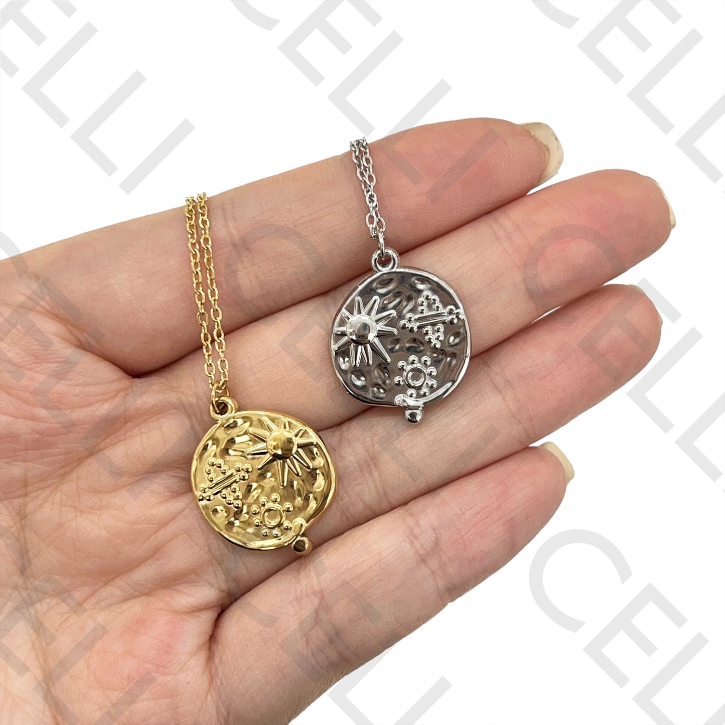 Colar de Aço - medalha sol