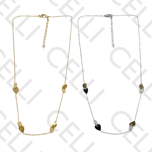 Colar de Aço - coração entremeio