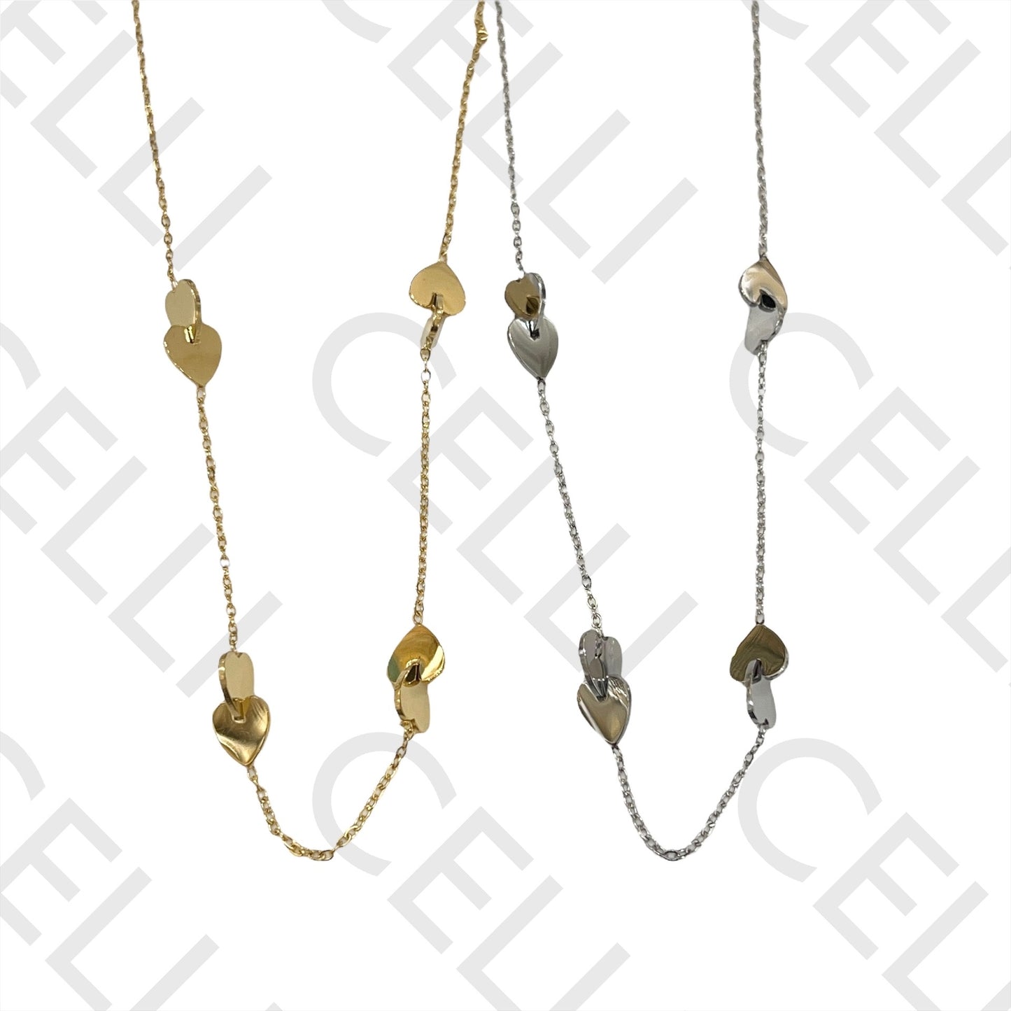 心形间饰不锈钢项链