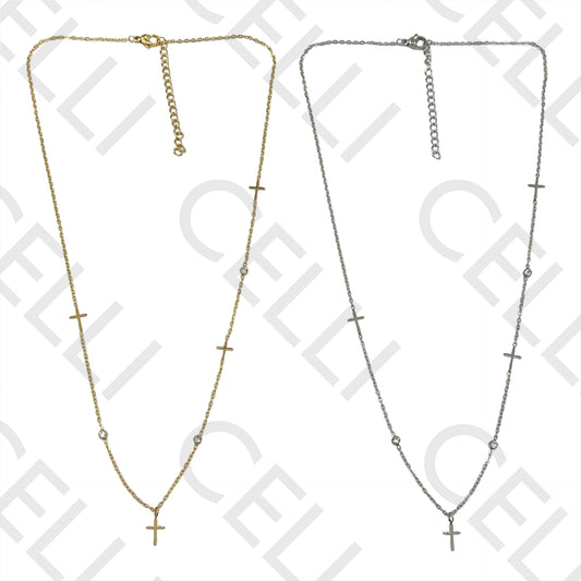 Colar de Aço - cruzes entremeio
