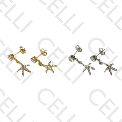 Colar/Brinco de Aço - estrela do mar