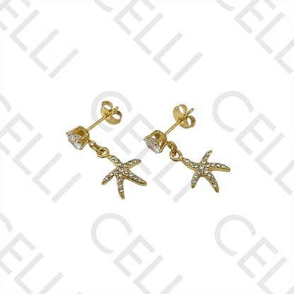 Colar/Brinco de Aço - estrela do mar