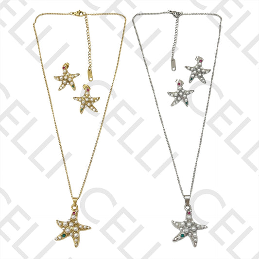 不锈钢项链/耳环 - 海星