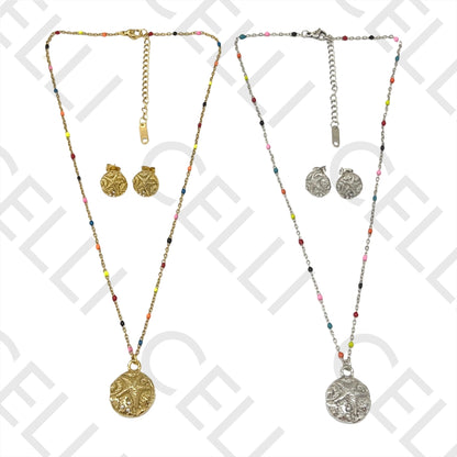 Collar/Pendiente de acero - estrella de mar