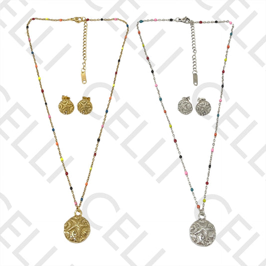 不锈钢项链/耳环 - 海星