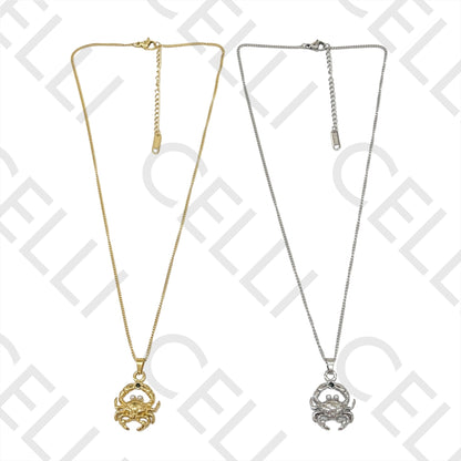 Collar/Pendiente de acero - cangrejo