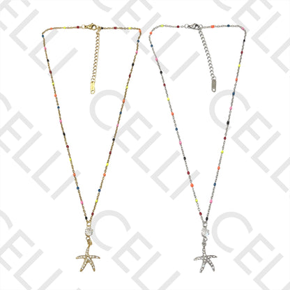 Colar/Brinco de Aço - estrela do mar