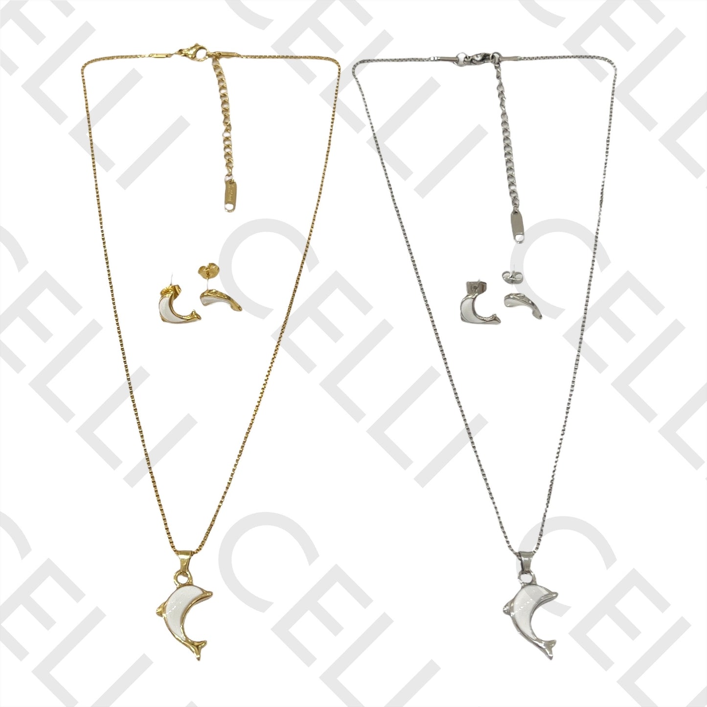 Steel Necklace/Earring - Dolphin