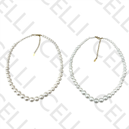 Steel necklace - pearls