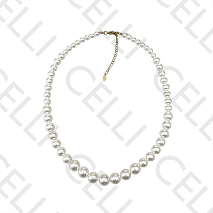 Steel necklace - pearls