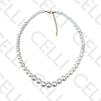 Steel necklace - pearls