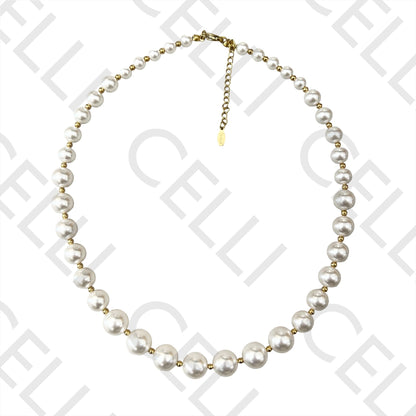 不锈钢项链 - 钢珠与珍珠