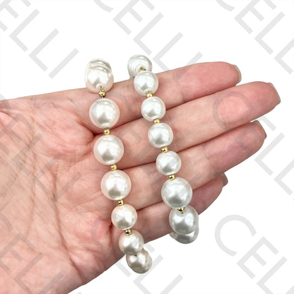 不锈钢项链 - 钢珠与珍珠