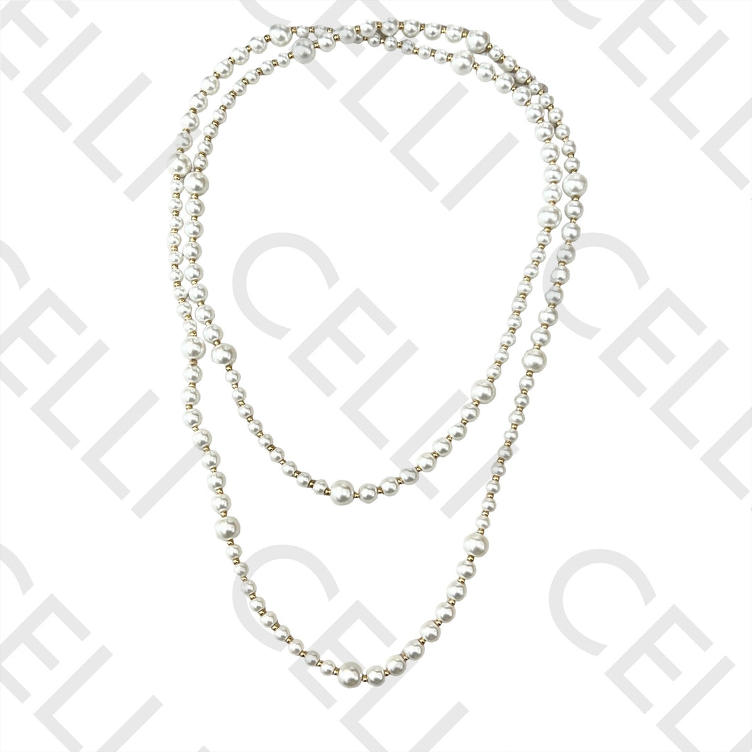 Collar de Acero - perlas con bolas largas de acero