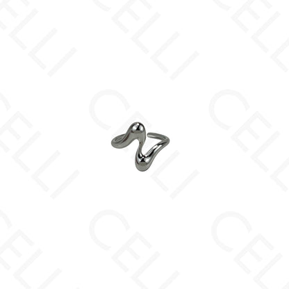 Adjustable Steel Ring - Round Rhinestones