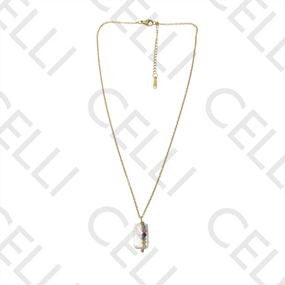 Steel Queue - square pearl with natural stones