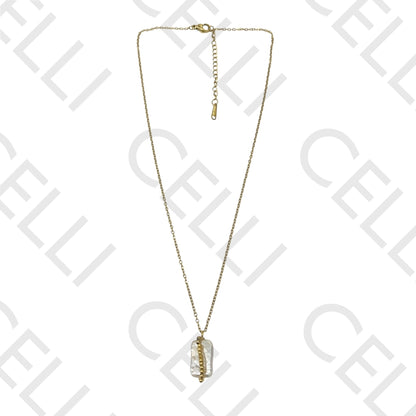 Steel Queue - square pearl with natural stones