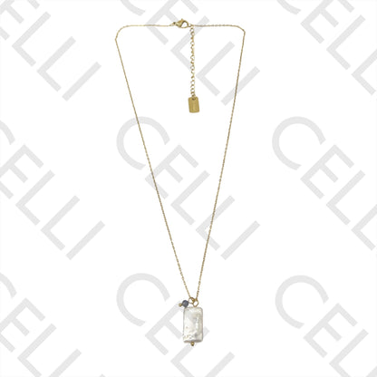 Steel Queue - square pearl with natural stones