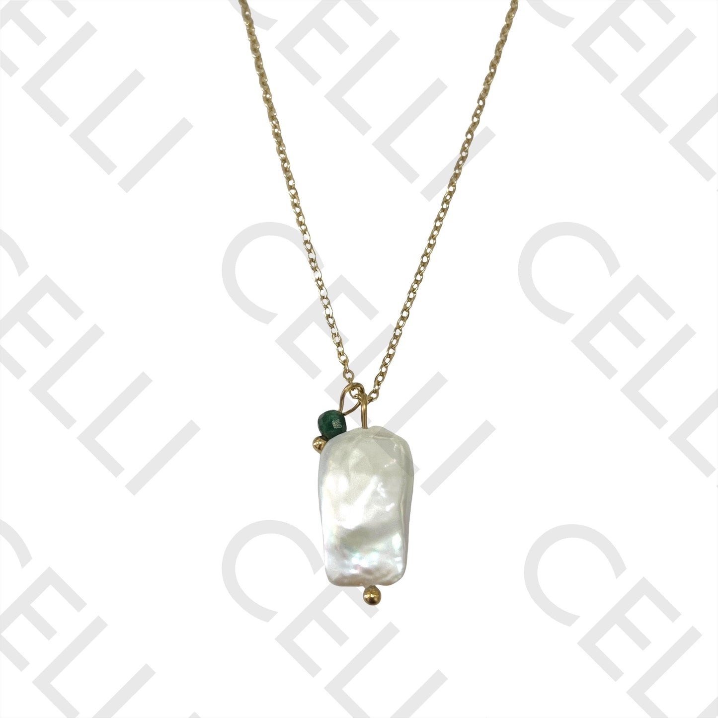 Steel Queue - square pearl with natural stones