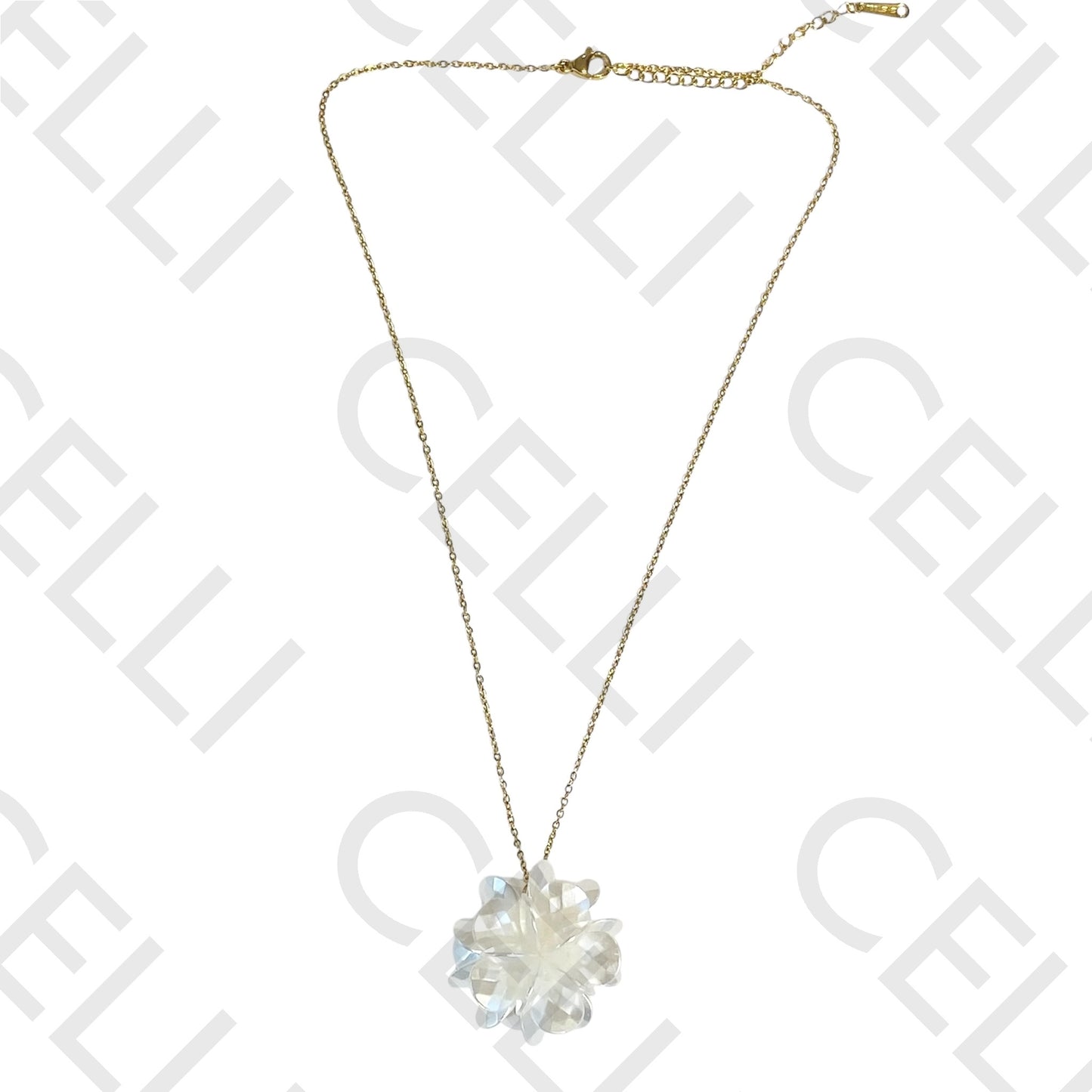 钢制项链/耳环 - 珍珠球