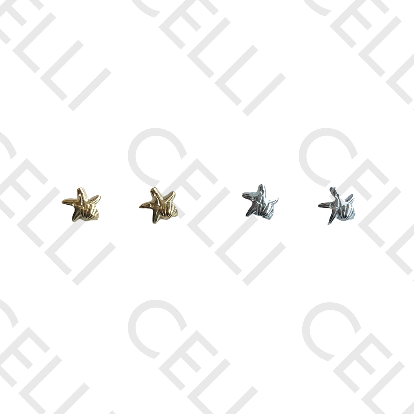 Steel Earring - Mini Starfish and Shell