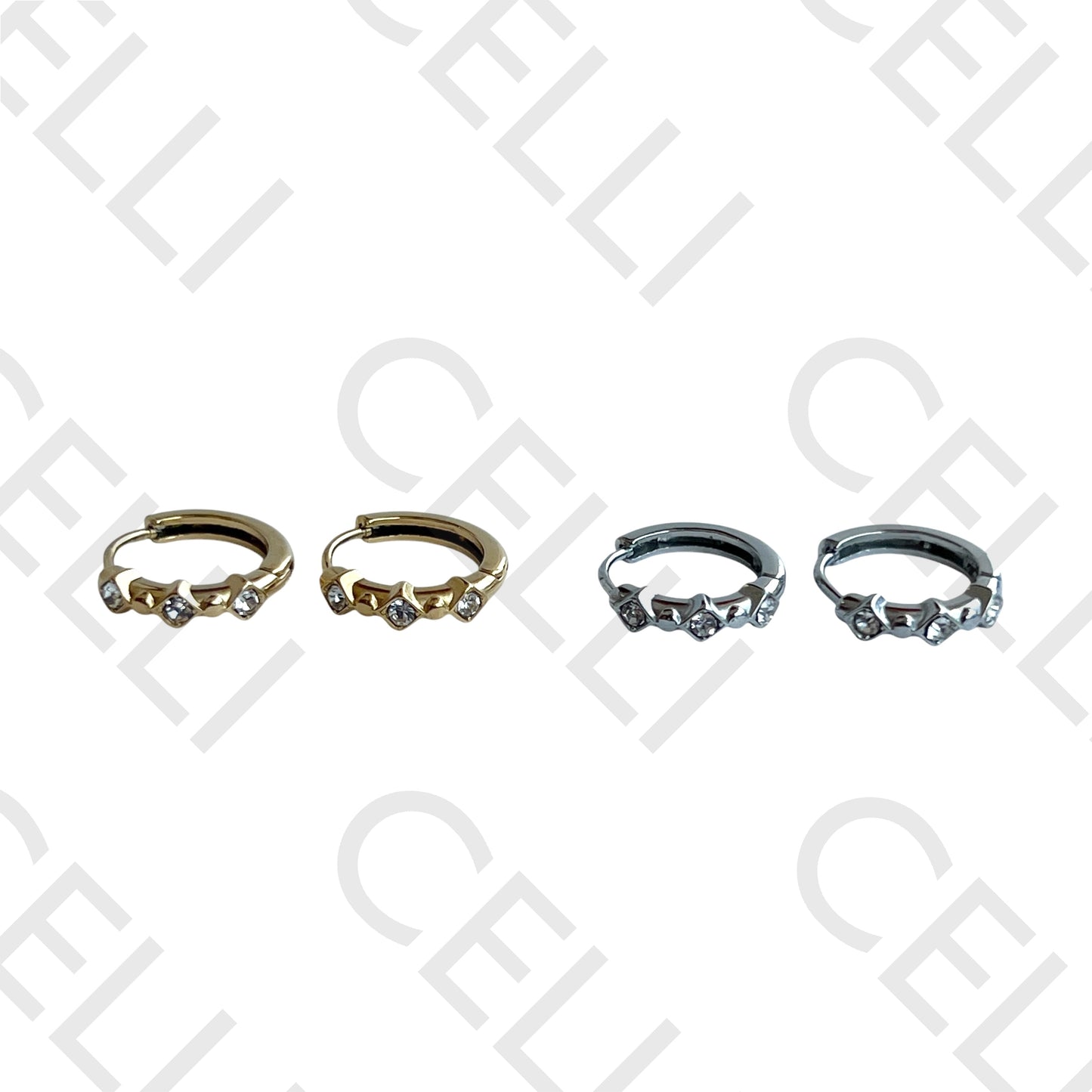 Salto de acero - anillo con diamantes (diamante)